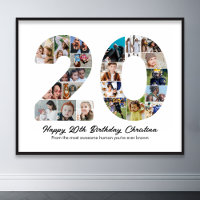 20. Geburtstag Nummer 10 Foto Collage Jahrestag