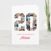 20. Geburtstag Nummer 20 FotoCollage Personalisier
