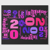 20. Geburtstag Personalisiertes Werbepapier Geschenkpapier (Flach)