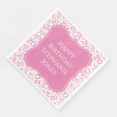 20. Geburtstag Pink Random Nummer 20 Muster Serviette (Ecke)