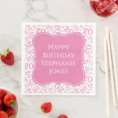 20. Geburtstag Pink Random Nummer 20 Muster Serviette (Beispiel)