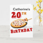 20. Geburtstag Pizza Party Karte (Gelbe Blume)