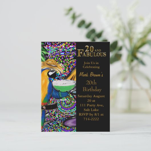 20. Geburtstag Postkarte (Stehend Vorderseite)