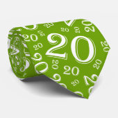 20. Geburtstag Random Number Pattern Green Krawatte (Gerollt)