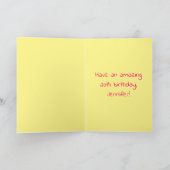 20. Geburtstag: Rosa Streifen & Herz, Regenbogen # Karte (Innenseite)