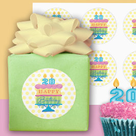 20. Geburtstag Runder Aufkleber