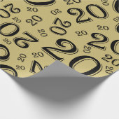 20. Geburtstag Schwarz/Gold Zufallszahl Muster 20 Geschenkpapier (Ecke)