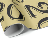 20. Geburtstag Schwarz/Gold Zufallszahl Muster 20 Geschenkpapier (Rolleneckpunkt)