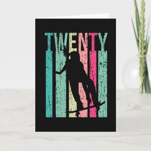 20. Geburtstag Skater Girl Skateboarding Skaten 20 Karte (Vorderseite)