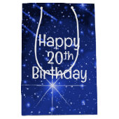 20. Geburtstag Star Galaxy Mittlere Geschenktüte (Vorderseite)