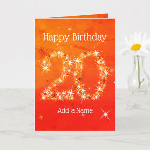 20. Geburtstag - Startnummer Rotes Orangenglühen 2 Karte