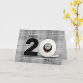 20. Geburtstag Toilettenpapier Rolle auf kariert Karte (Gelbe Blume)