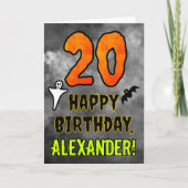 20. Geburtstag: unheimliches Halloween Thema + Ind Karte (Vorderseite)