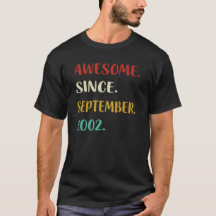 20. Geburtstag Vintag im September 2002 20. Geburt T-Shirt