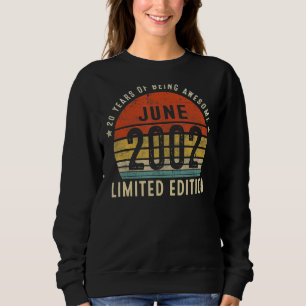 20. Geburtstag Vintag Juni 2002 20 Jahre alt Sweatshirt