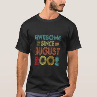 20. Geburtstag Vintag Phantastisch Seit August 200 T-Shirt