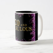 20. Geburtstag Zweifarbige Tasse (VorderseiteRechts)