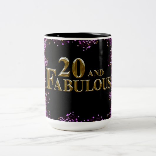 20. Geburtstag Zweifarbige Tasse (Mittel)