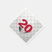 20. Geburtstags-Golfball Serviette (Ecke)