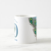 20. Geburtstags- oder Jubiläums-Pfauenfeder Kaffeetasse (Mittel)