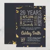 20. Geburtstagseinladung - 20 Jahre - Sekunden Einladung (Vorne/Hinten)