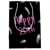 20. GeburtstagsFeathers Mittlere Geschenktasche Mittlere Geschenktüte (Vorderseite)