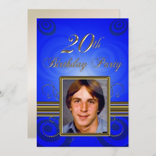 20. Geburtstagsfeier Einladung (Vorne/Hinten)