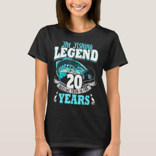 20. Geburtstagsfischerei 20 Jahre Alter Fischer 20 T-Shirt