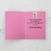 20. Geburtstagsgrandtochter Hübsch Hummingbird Karte (Innenseite)