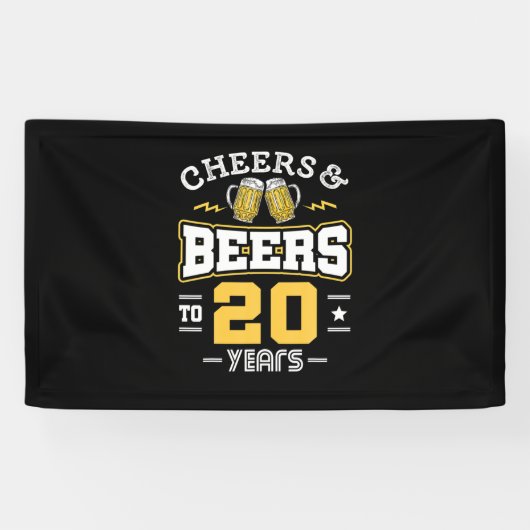 20. Geburtstagsjubiläum und Bier Geburtstag Banner (Horizontal)
