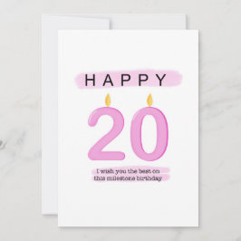 20. Geburtstagskarte Dankeskarte