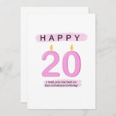 20. Geburtstagskarte Dankeskarte (Vorne/Hinten)