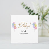 20. Geburtstagskarte Einladung (Stehend Vorderseite)