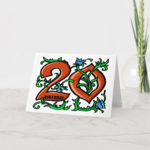 20. Geburtstagskarte Karte