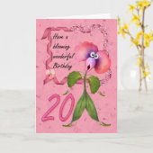 20. Geburtstagskarte, Mondblüten niedlich Karte (Gelbe Blume)