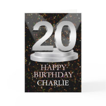 20. Geburtstagsleuchten Eine Namenskarte hinzufüge