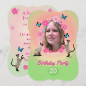 20. Geburtstagsparty Einladung (Vorne/Hinten)