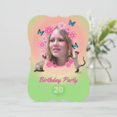 20. Geburtstagsparty Einladung (Stehend Vorderseite)