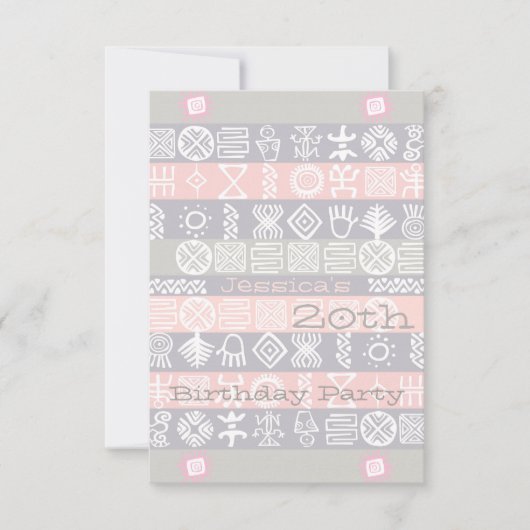 20. Geburtstagsparty Einladung (Vorderseite)