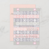 20. Geburtstagsparty Einladung (Vorne/Hinten)