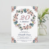 20. Geburtstagsparty Einladung (Stehend Vorderseite)