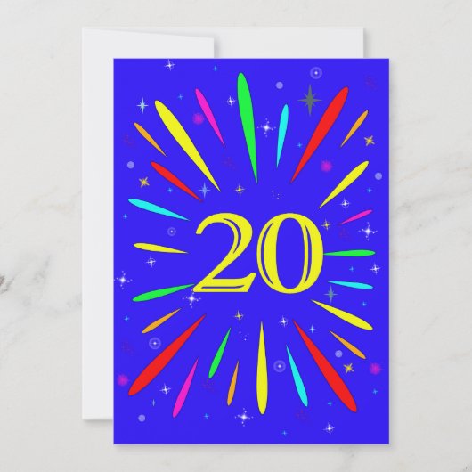 20. Geburtstagsparty Einladung Explosion (Vorderseite)
