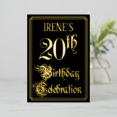 20. Geburtstagsparty - Extravagantes Drehbuch und Folieneinladung (Stehend vorne)