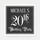 20. Geburtstagsparty - Extravagantes Script + Indi Serviette (Vorderseite)