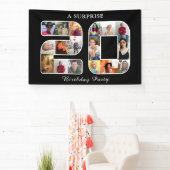 20. Geburtstagsparty Foto Collage Black Banner (InSitu)