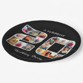 20. Geburtstagsparty Foto Collage Black Pappteller (Schrägansicht)