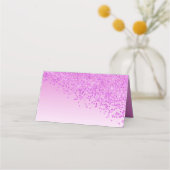 20. Geburtstagsparty Rosa Glitzer Platzkarte (Rückseite)