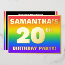 20. Geburtstagsparty: Spaß, farbenfrohe Regenbogen