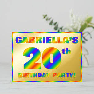 20. Geburtstagsparty — Spaß, Regenbogenspektrum "2 Folieneinladung