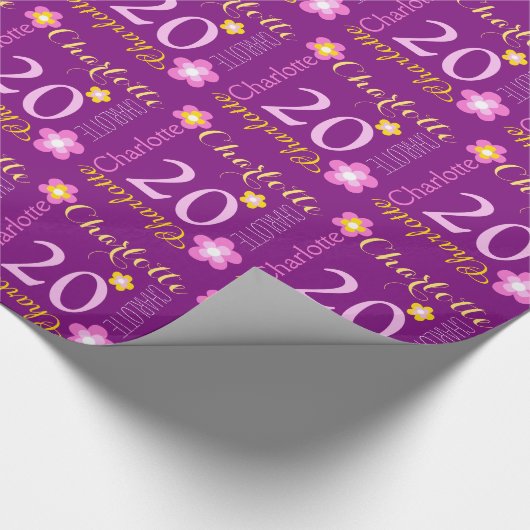 20. Geburtstagsverpackung des Geschenkpapier (Ecke)